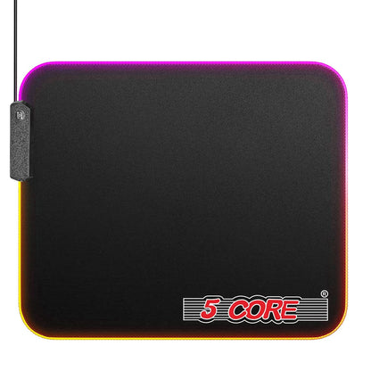 5Core Gaming Mouse Pad RGB 12 Light Modes 2 Zone Desk Mouse Mat W Rubber Base